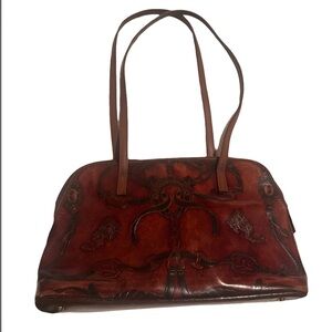 Vintage Preston & York Genuine Leather Purse Medium Shoulder Zip Up Bag